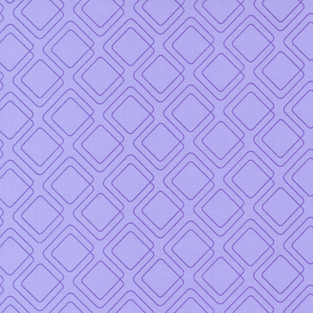 Rainbow Sherbet Quilt Fabric - Connected Graph Paper in Grape Purple - 45024 18
