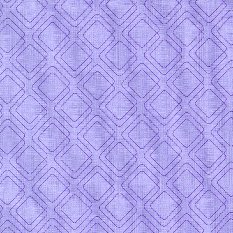 Rainbow Sherbet Quilt Fabric - Connected Graph Paper in Grape Purple - 45024 18