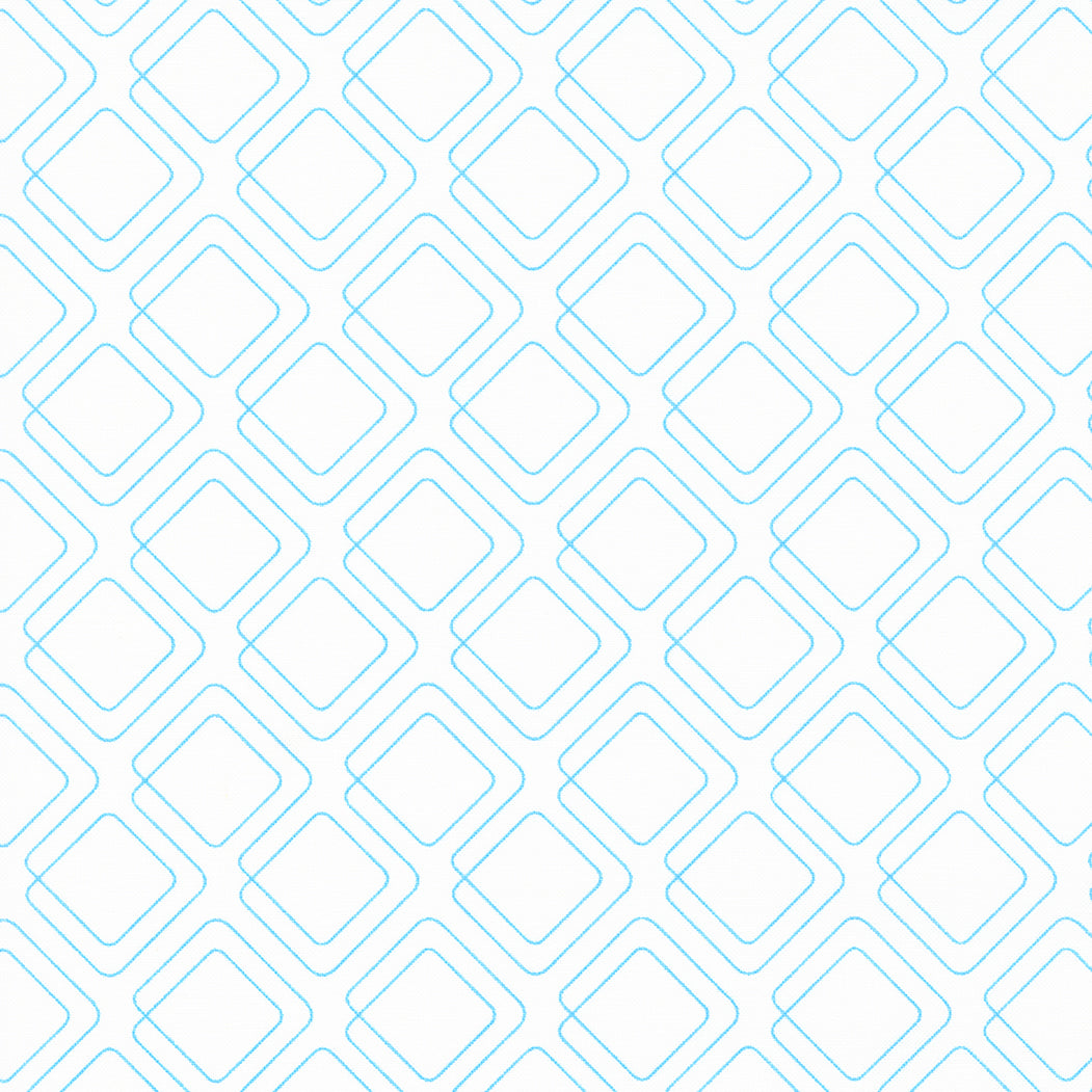 Rainbow Sherbet Quilt Fabric - Connected Graph Paper in Moon Mist White/Blue - 45024 42