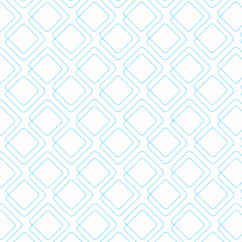 Rainbow Sherbet Quilt Fabric - Connected Graph Paper in Moon Mist White/Blue - 45024 42