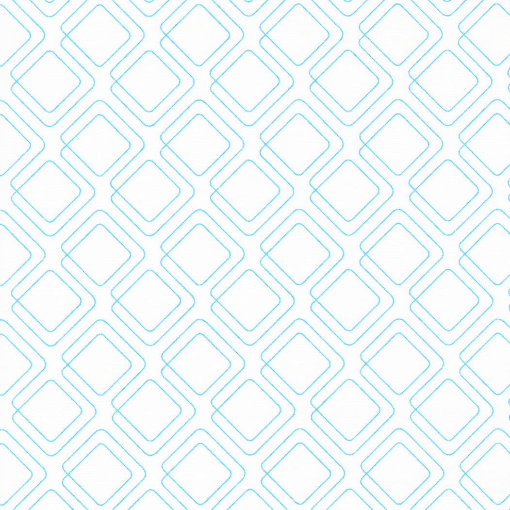 Rainbow Sherbet Quilt Fabric - Connected Graph Paper in Moon Mist White/Blue - 45024 42