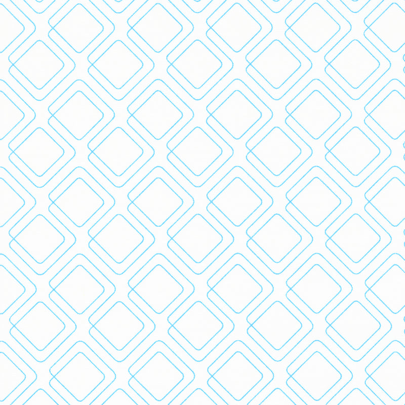 Rainbow Sherbet Quilt Fabric - Connected Graph Paper in Moon Mist White/Blue - 45024 42