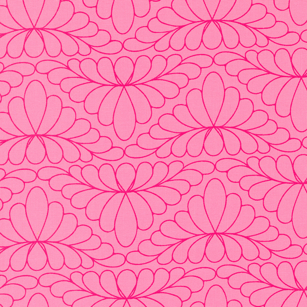 Rainbow Sherbet Quilt Fabric - Feather Arc in Bubblegum Pink - 45020 38