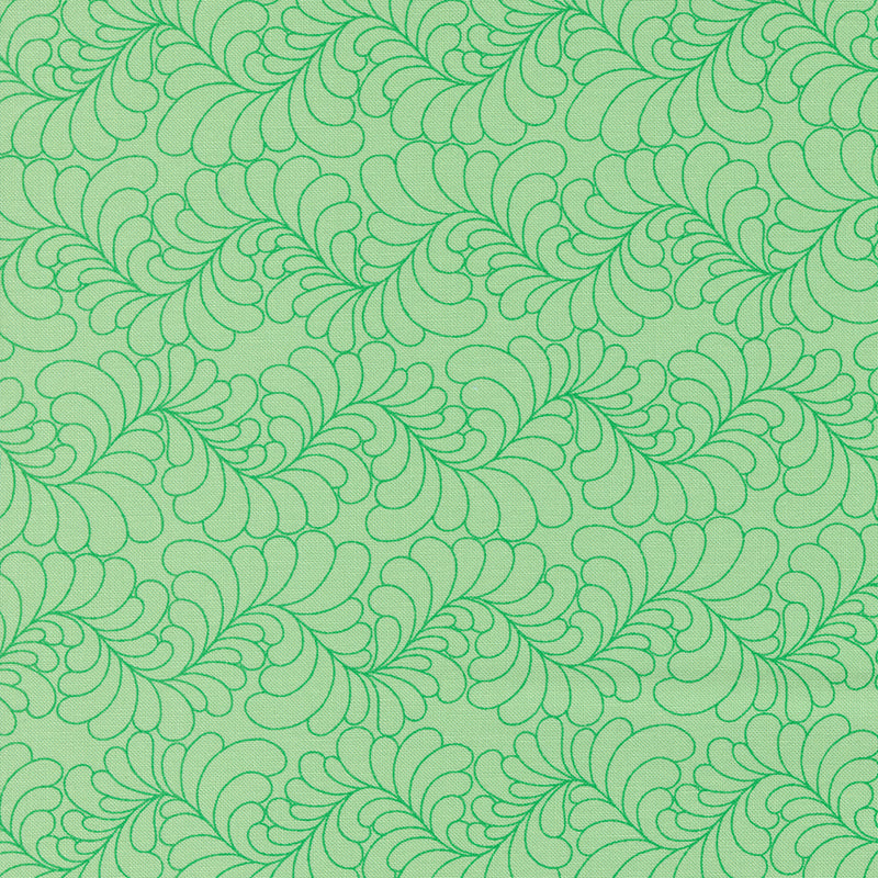 Rainbow Sherbet Quilt Fabric - Feathers in Mint Green - 45022 26