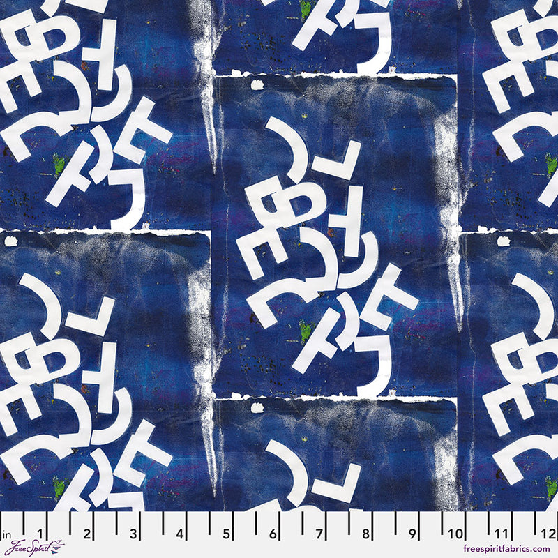 Ravel Quilt Fabric - Fray in Indigo Blue - PWEB036.INDIGO