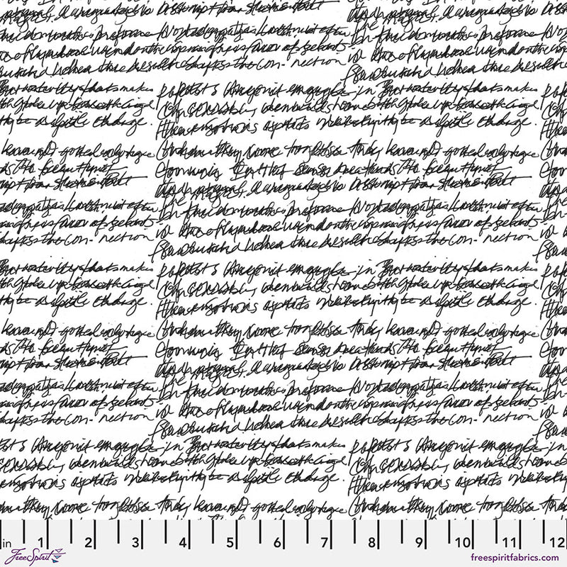 Ravel Quilt Fabric - Stitch in Noir Black on White - PWEB038.NOIR