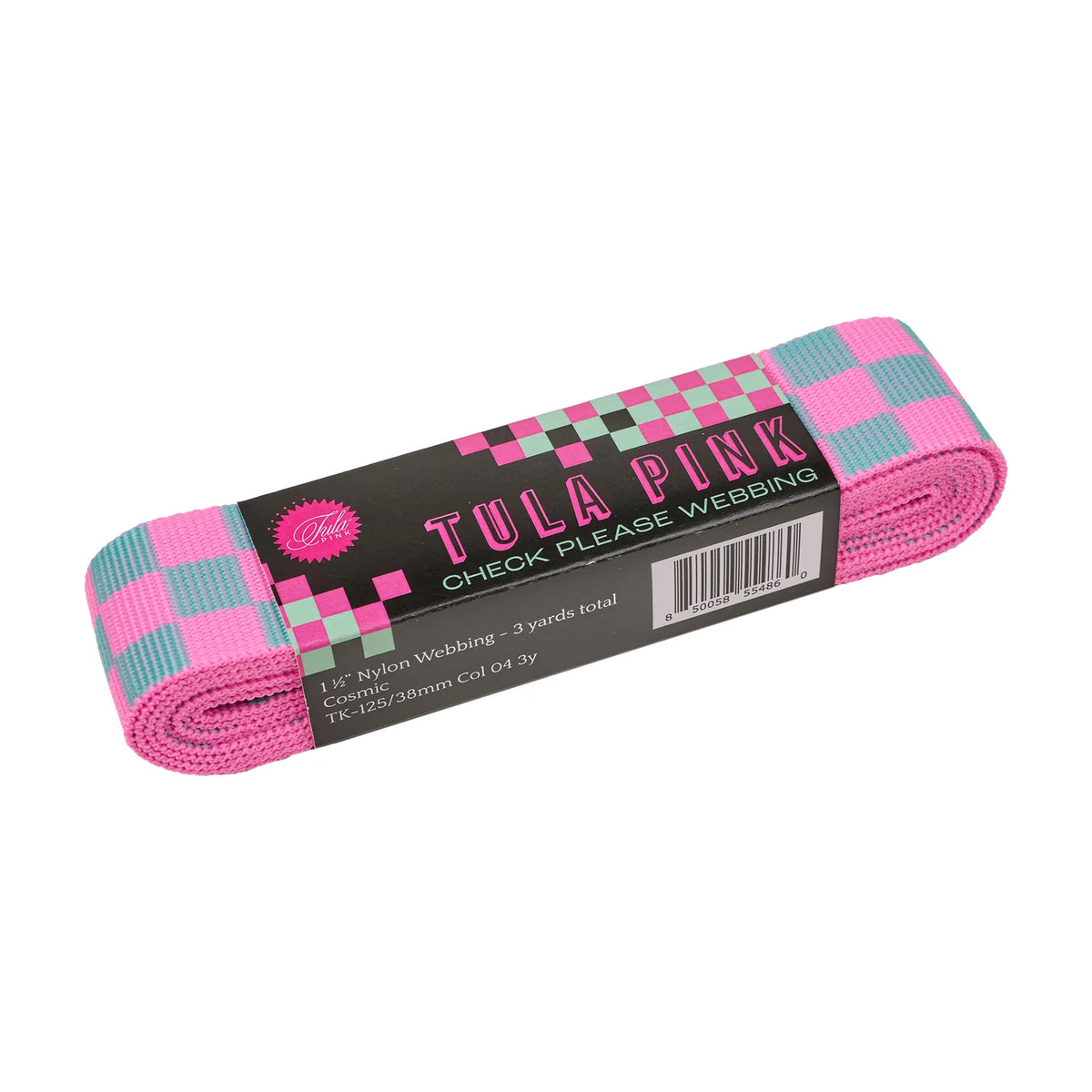 Renaissance Ribbons Untamed by Tula Pink - 1 1/2" Check Please Nylon Webbing in Cosmic, 3 yard package - TKP-125/38mm Col 04