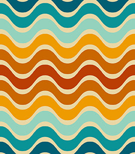 Retro Geos Quilt Fabric - Groovy Waves in Multi - 12024082