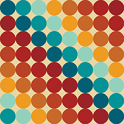 Retro Geos Quilt Fabric - Lots of Dots in Multi - 12024085