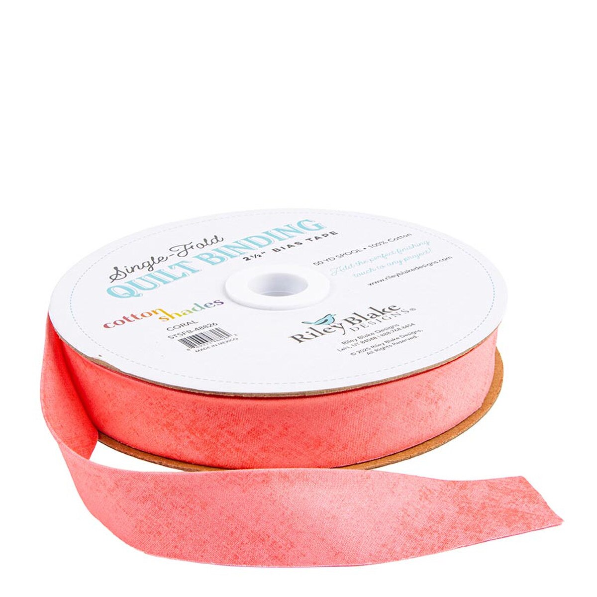 Riley Blake Designs Single Fold Quilt Binding - Shades in Coral - SOLD BY THE YARD - STSFB-48826