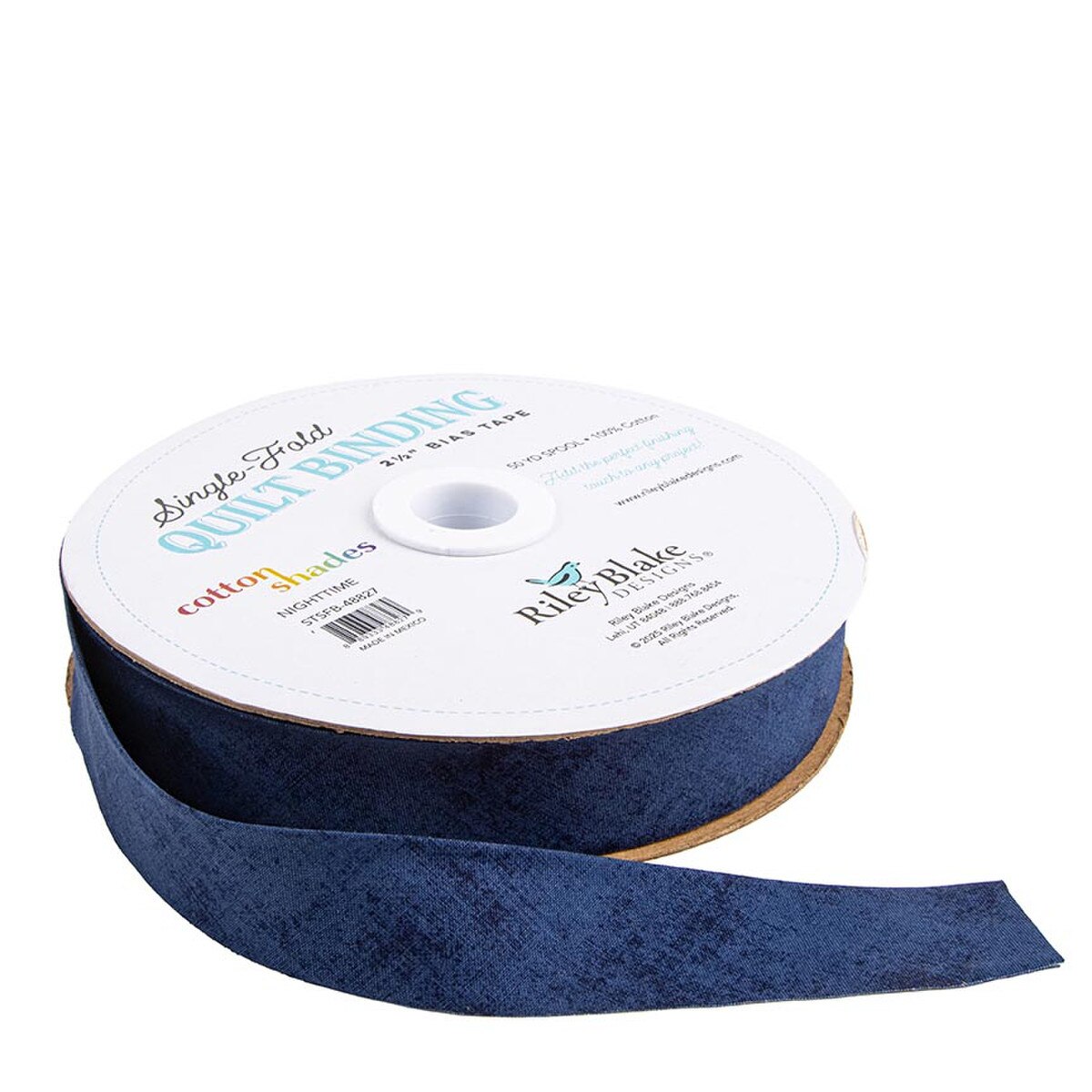 Riley Blake Designs Single Fold Quilt Binding - Shades in Nighttime Blue - SOLD BY THE YARD - STSFB-48827