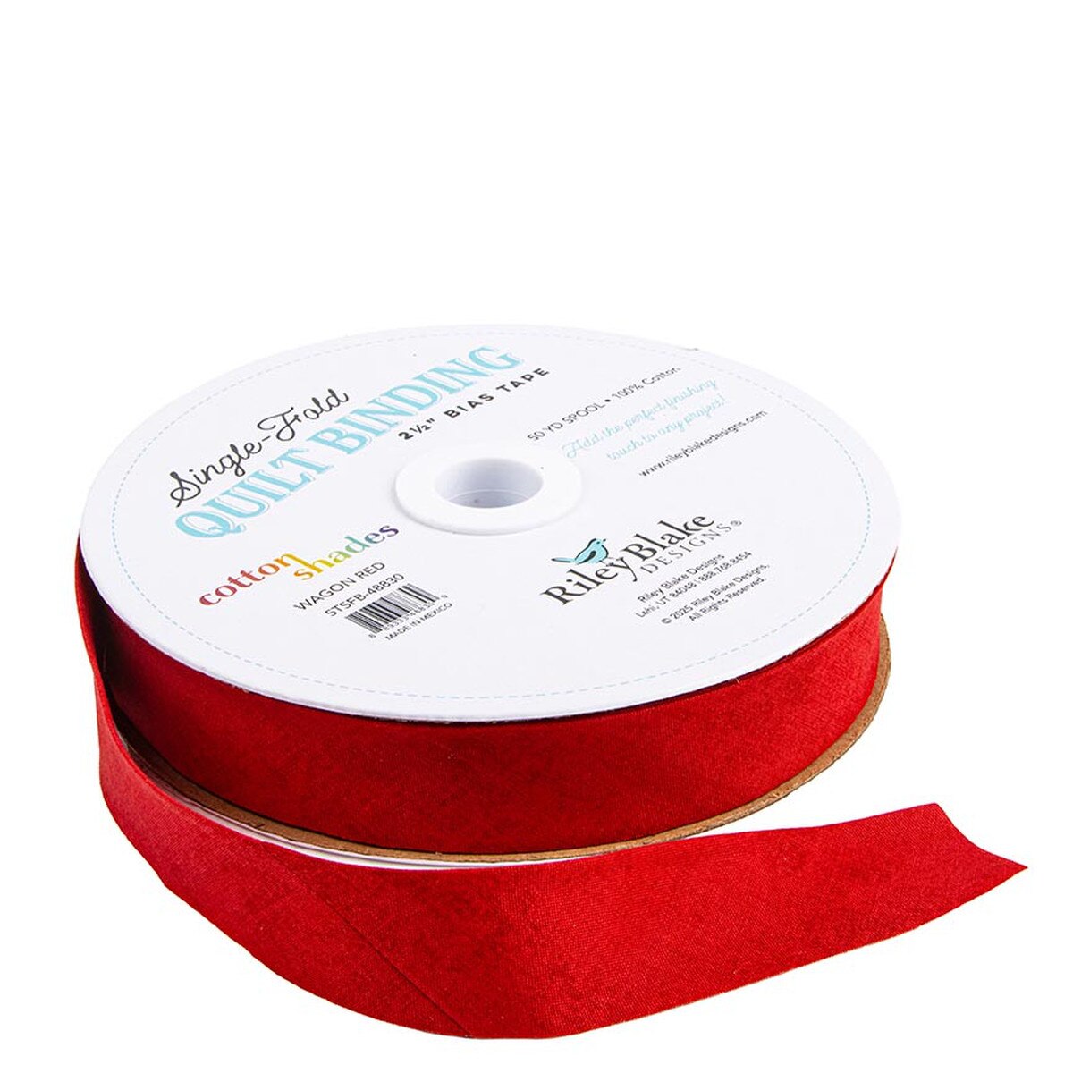 Riley Blake Designs Single Fold Quilt Binding - Shades in Wagon Red - SOLD BY THE YARD - STSFB-48830