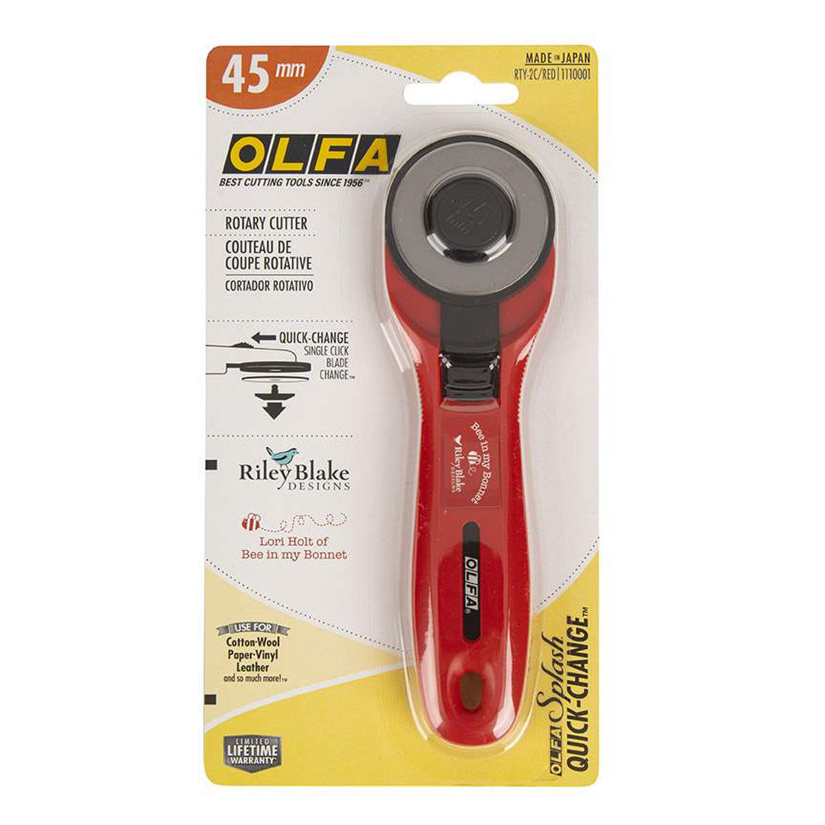 Riley Blake Quick Change 45mm Rotary Cutter - Red - RTY-2C-RE