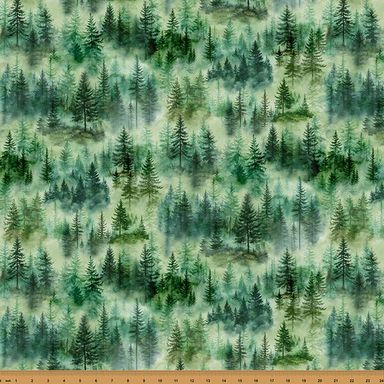 Rise and Cast Quilt Fabric - Forest in Fern Green - Y5836-220 FERN