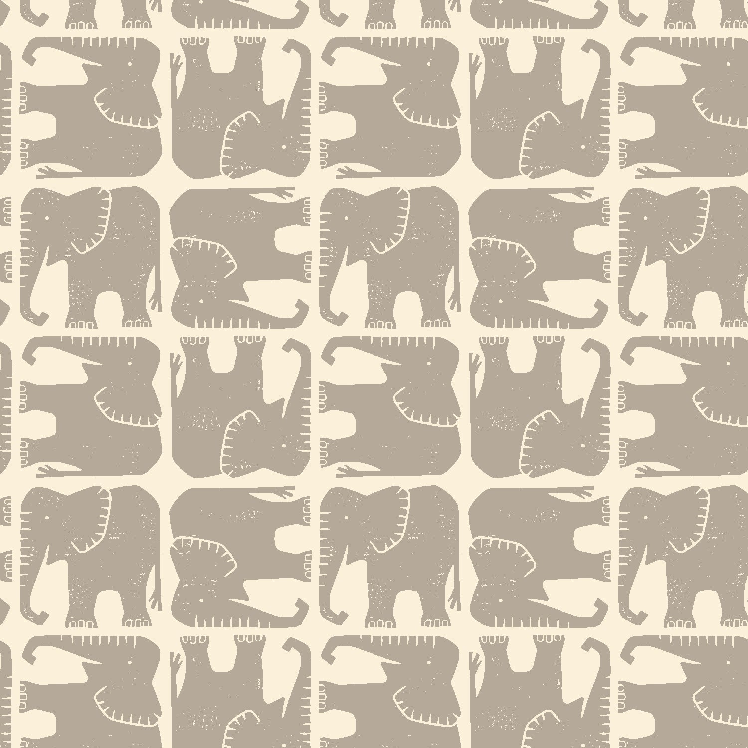Rising Sun Quilt Fabric by Cotton+Steel - Jolly Elephant in Elephant Gray - LV900-EG3