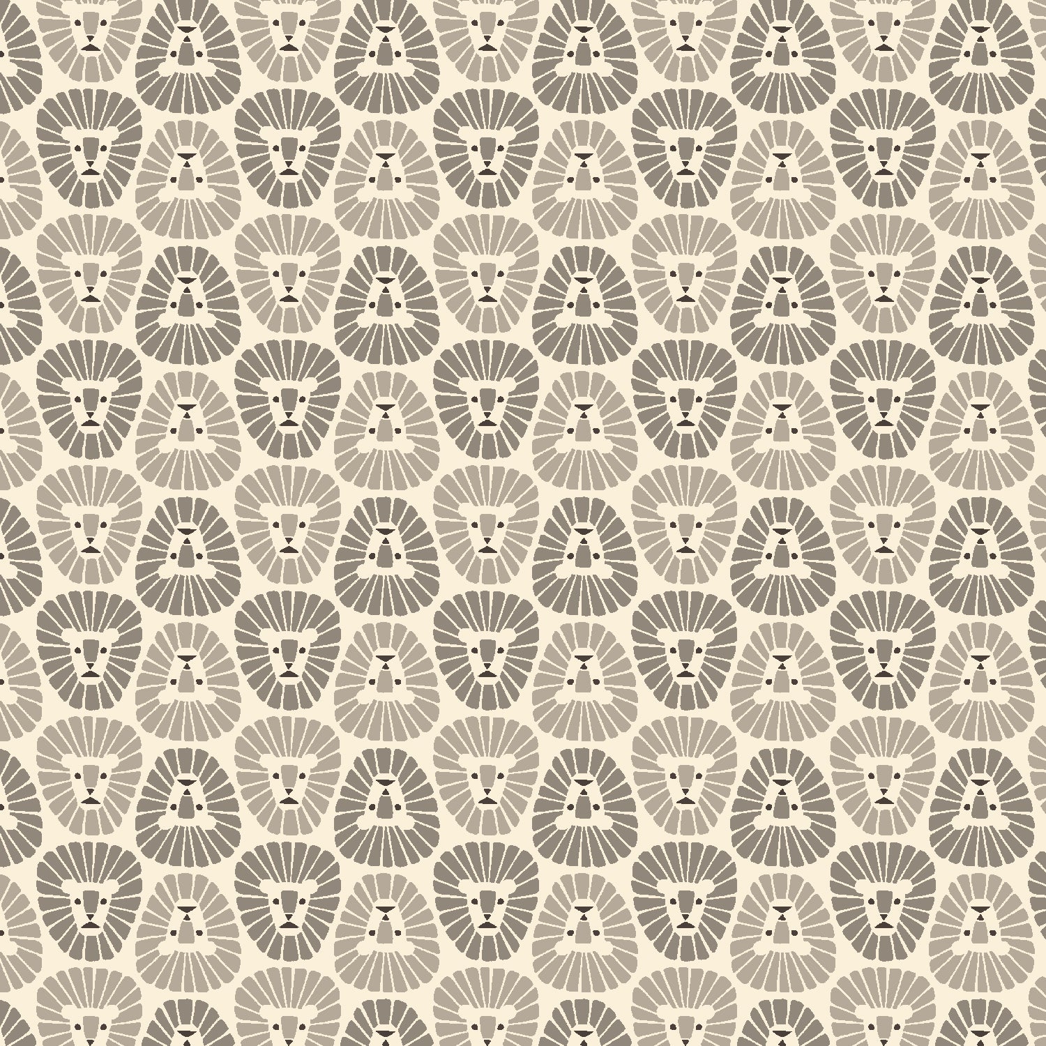 Rising Sun Quilt Fabric by Cotton+Steel - Lion in Fog Gray/Taupe - LV903-FO2