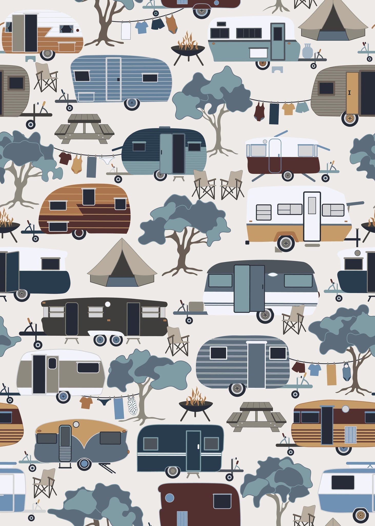 Riverview Quilt Fabric - Holiday Homes in Multi - PH0600