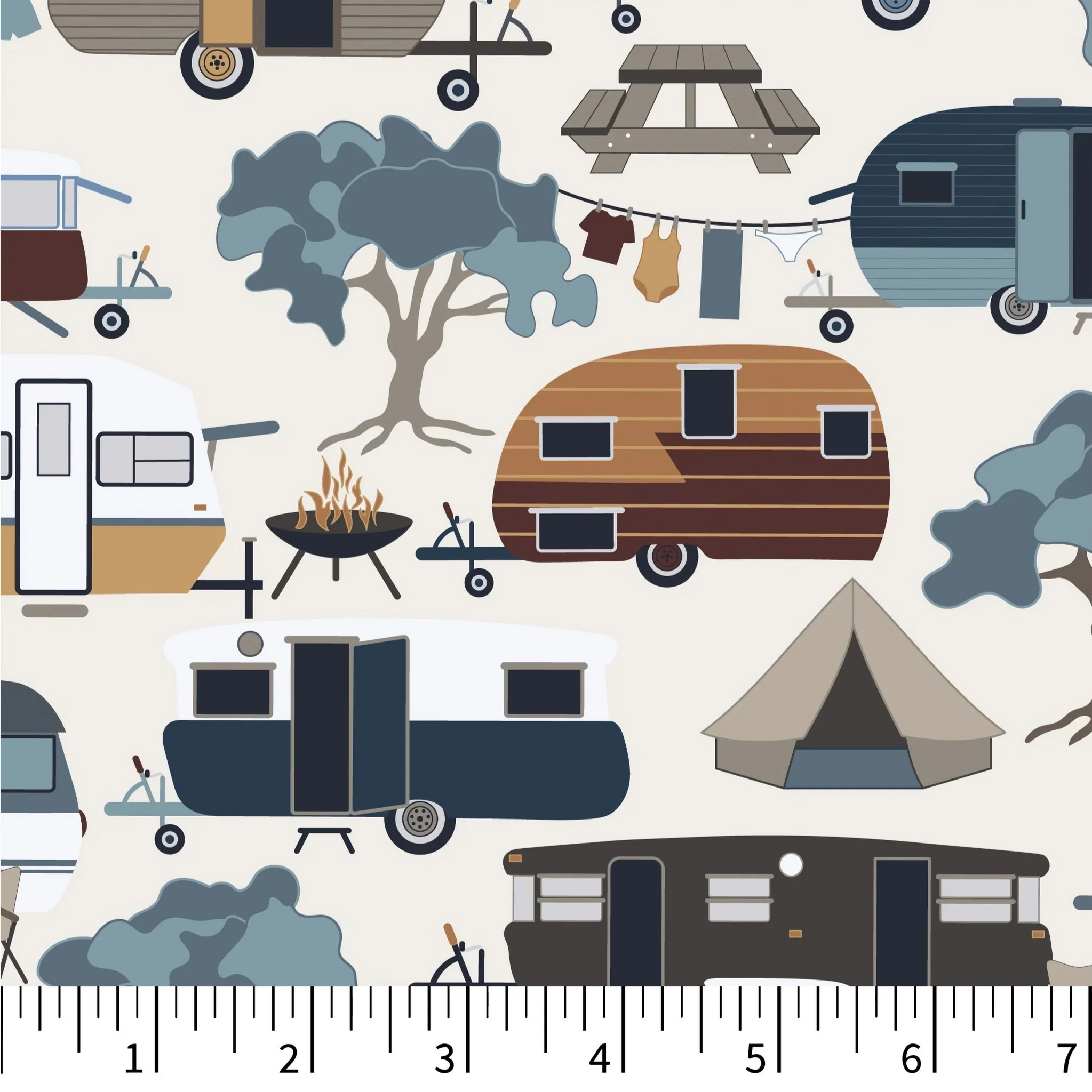 Riverview Quilt Fabric - Holiday Homes in Multi - PH0600
