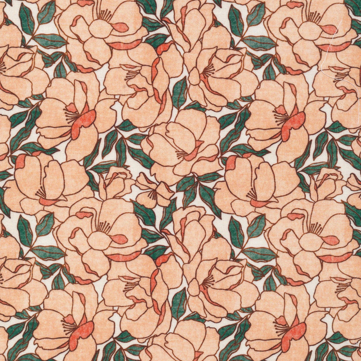 Rosy Deco Quilt Fabrics - Floribunda in Peach - 227423