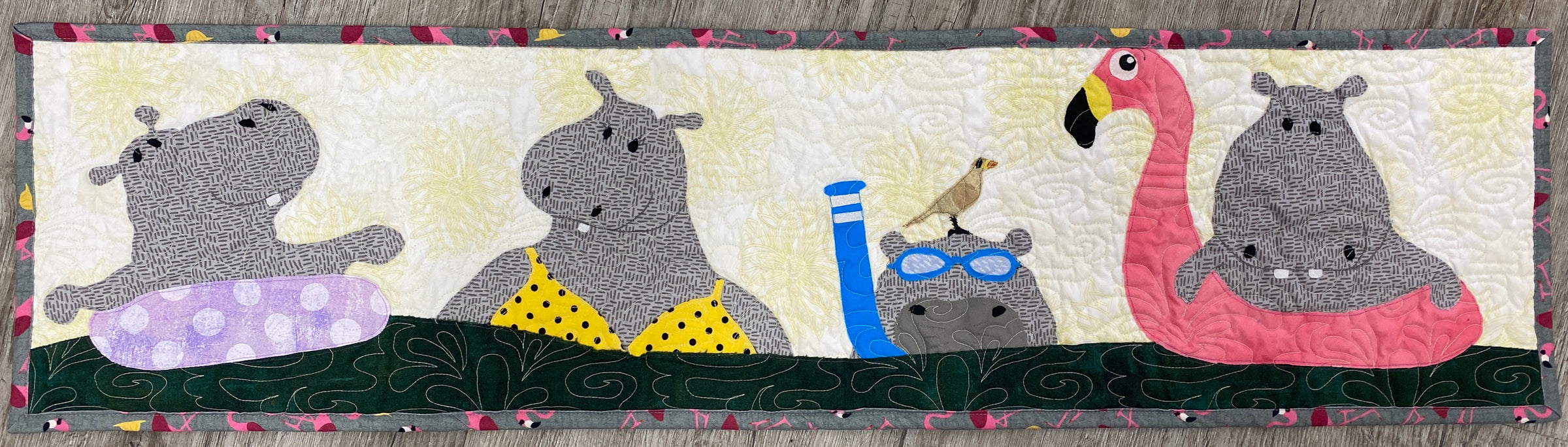 Row by Row Experience 2023 Paper Pattern - Hippo Party!
