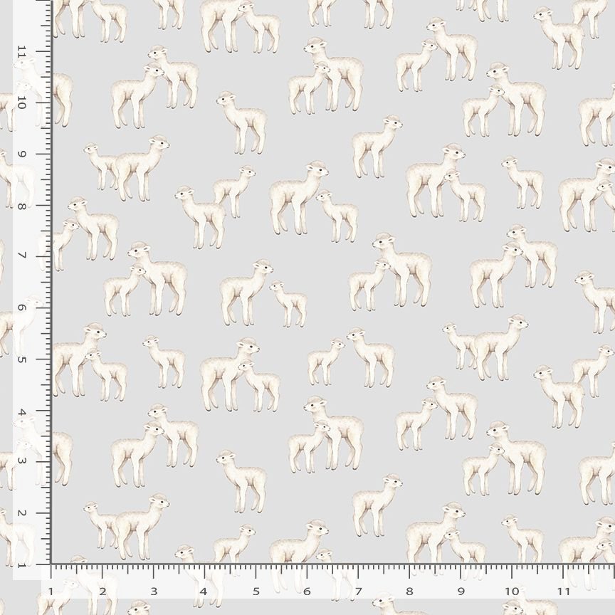 ABCs of Love Quilt Fabric - Wooly Wonders in Ash Gray - STELLA-DNS3671 ASH