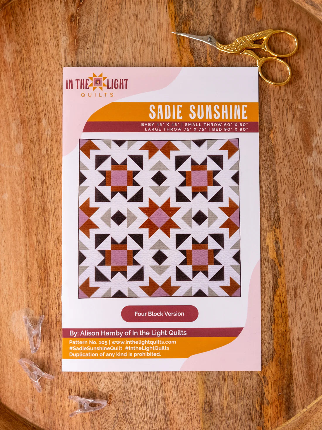 Sadie Sunshine 4 Block Version Quilt Pattern
