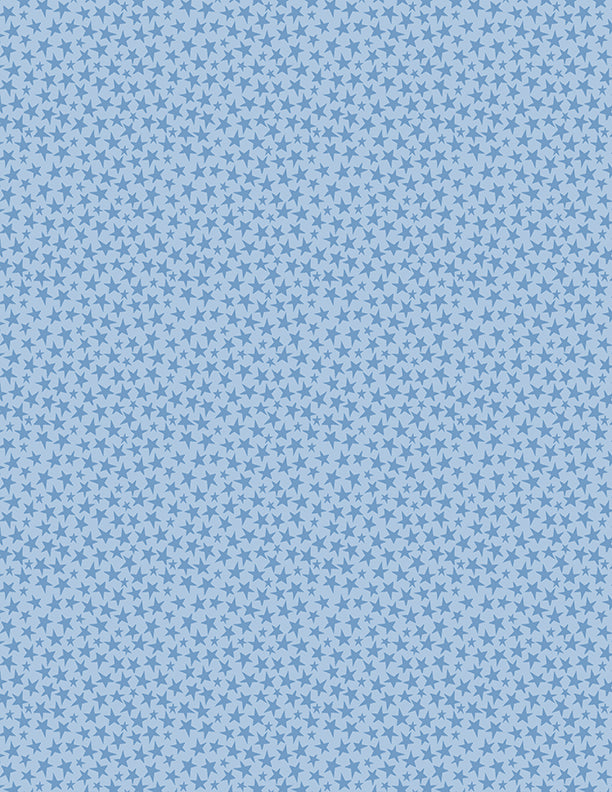 Safari Lullaby Quilt Fabric - Stars Allover in Blue - 3060 36269 444
