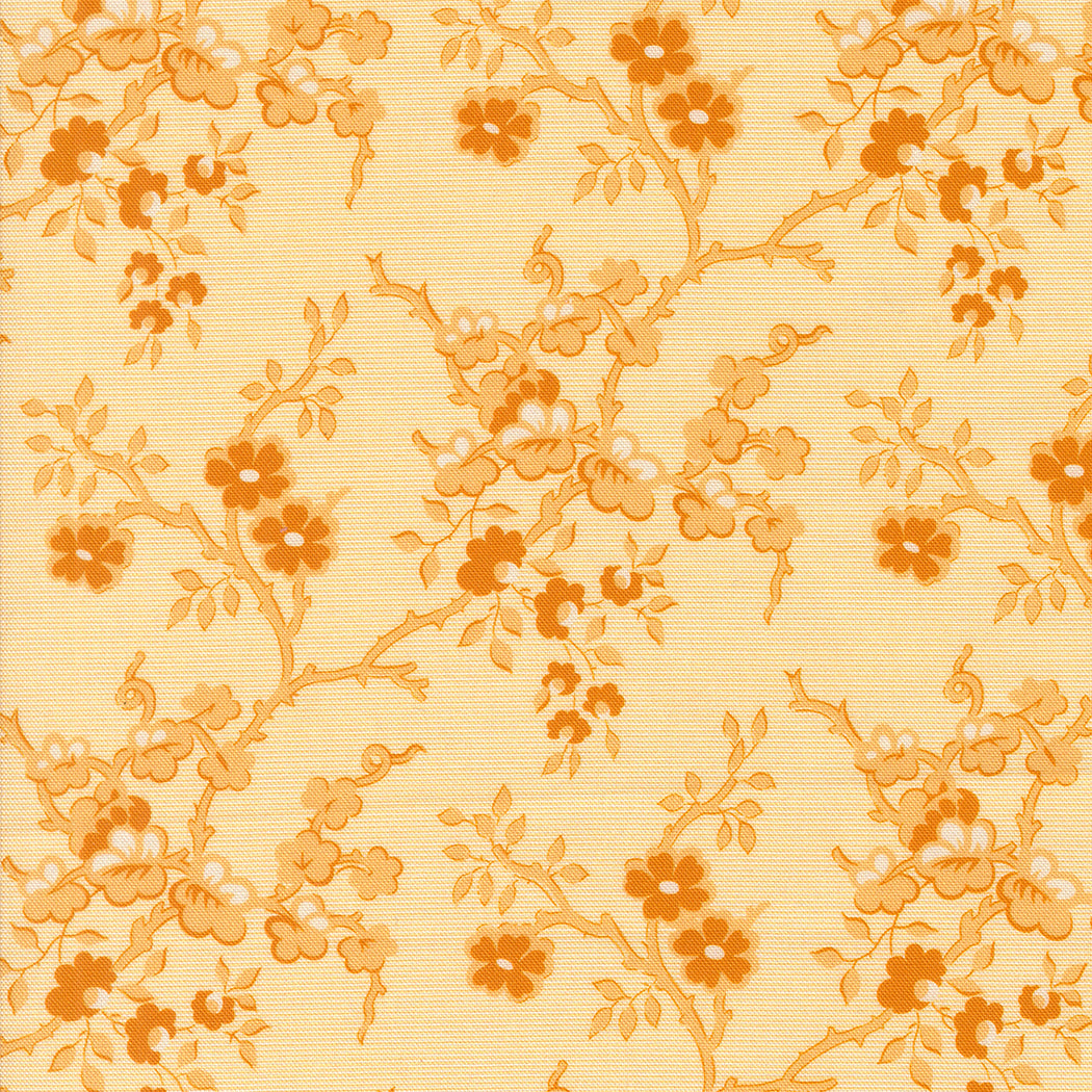Sally's Stitches Quilt Fabric - Flowering Quince in Honey Yellow - 31710 11