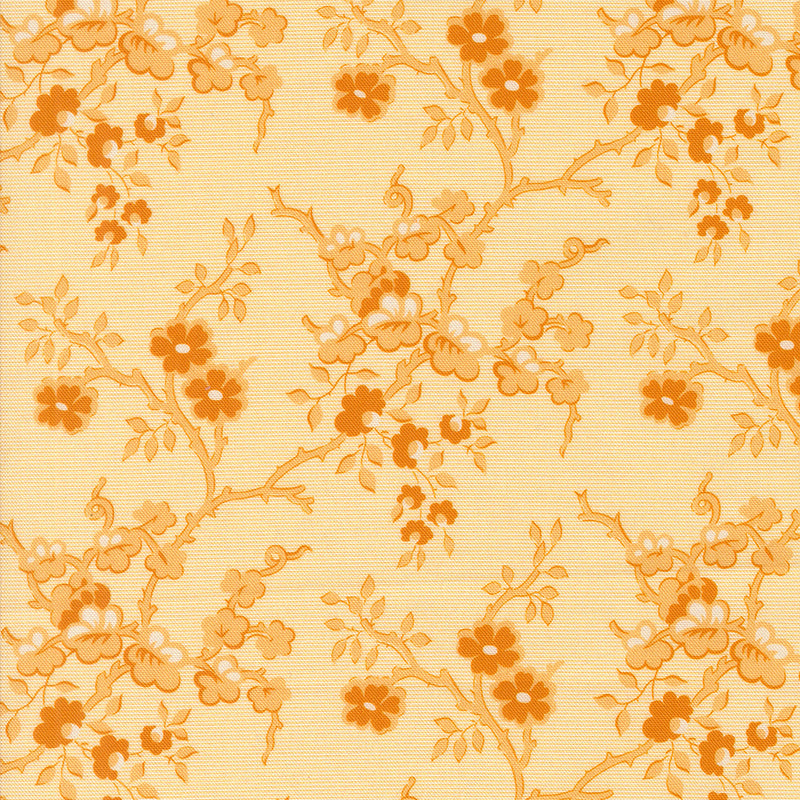 Sally's Stitches Quilt Fabric - Flowering Quince in Honey Yellow - 31710 11