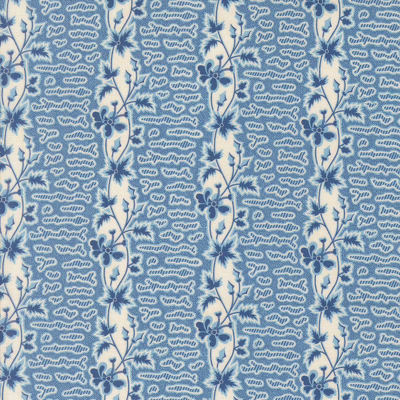 Sally's Stitches Quilt Fabric - Honey Stripes in Prussian Blue - 31712 13