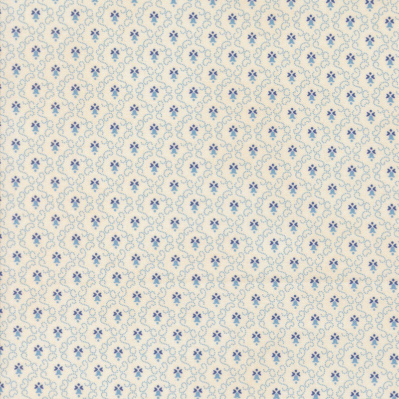 Sally's Stitches Quilt Fabric - Little Bell in Blue Sky - 31716 14