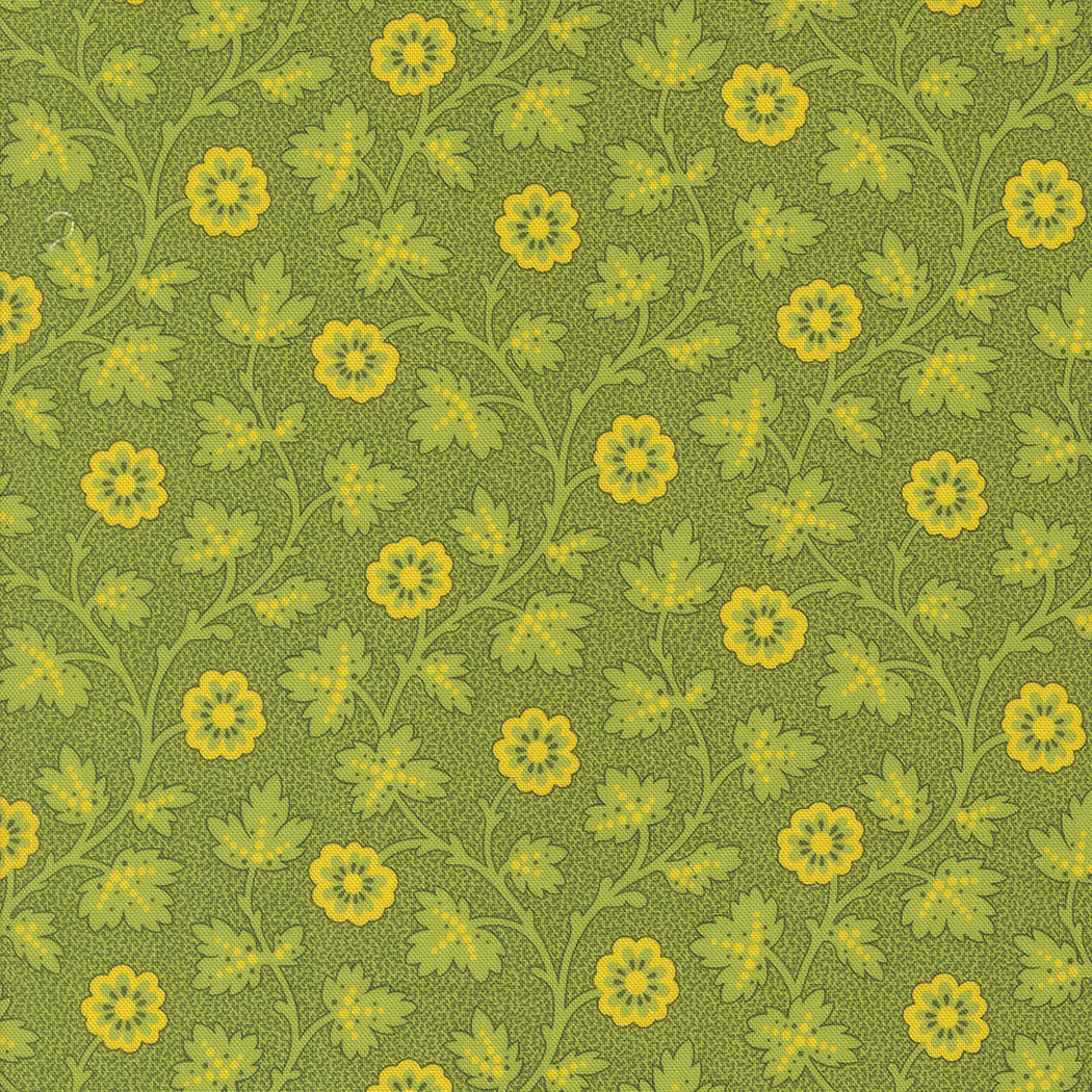 Sally's Stitches Quilt Fabric - Trailing Moss in New Leaf Green - 31711 15