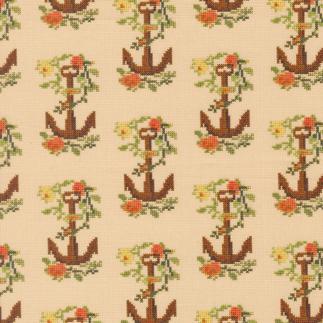 Saltwater Quilt Fabric - Knot On in Natural Tan/Multi  - 39574 11
