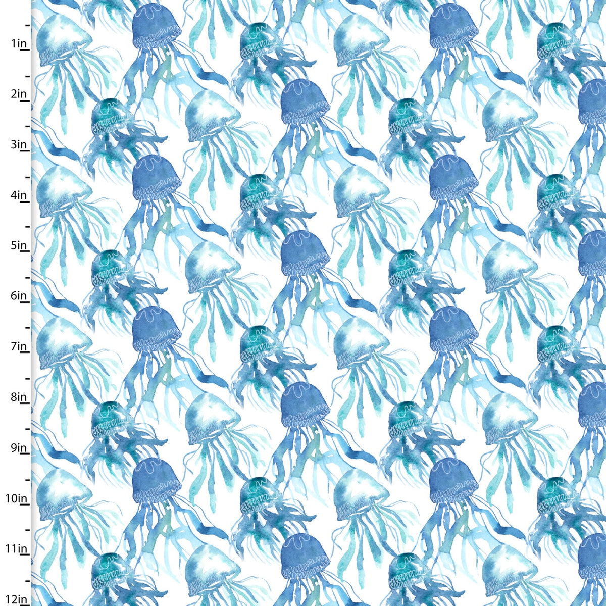 Sandsational Quilt Fabric - Jellyfish Swarm in White - 22929-WHT