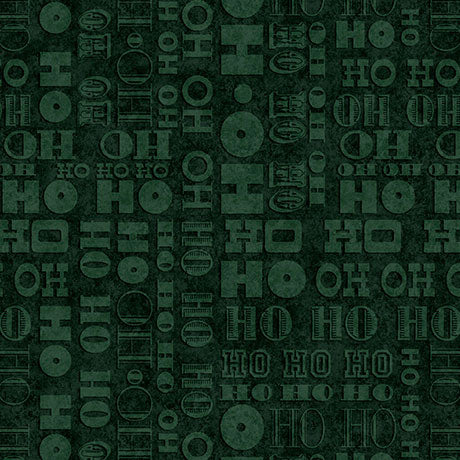 Santa's Workshop Quilt Fabric - Ho Ho Ho Tonal Blender in Evergreen - 2600 31078 F