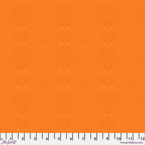 Scalloped Hills 2 Quilt Fabric - Scalloped Hills in Clementine Orange - PWCD080.XCLEMENTINE
