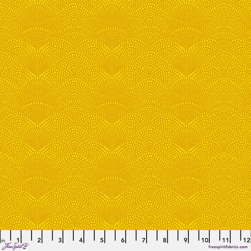 Scalloped Hills 2 Quilt Fabric - Scalloped Hills in Golden Yellow - PWCD080.XGOLDEN