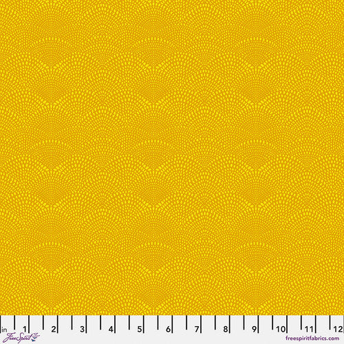 Scalloped Hills 2 Quilt Fabric - Scalloped Hills in Golden Yellow - PWCD080.XGOLDEN