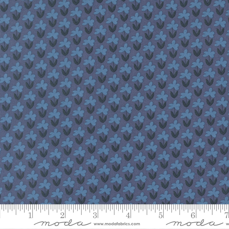 Scenery Quilt Fabric - Meadow Small Floral in Denim Blue - 51271 15