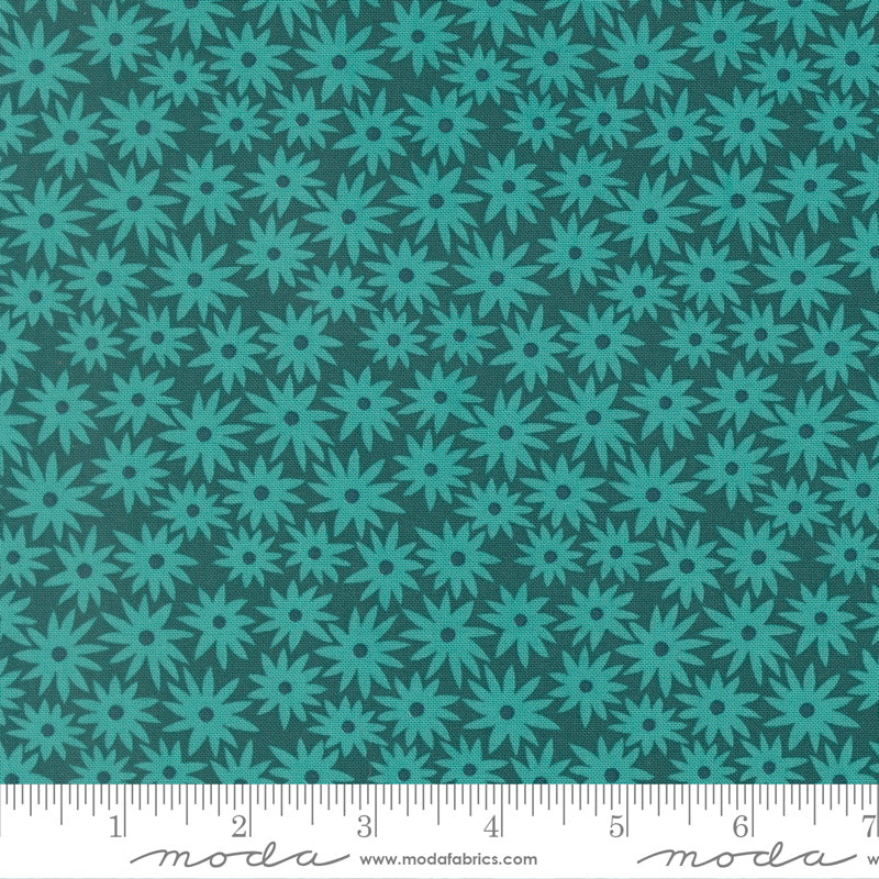 Scenery Quilt Fabric - Sedum Small Floral in Dark Teal - 51270 17