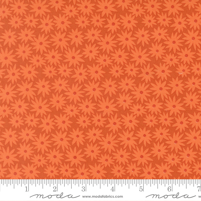 Scenery Quilt Fabric - Sedum Small Floral in Yam Orange - 51270 13