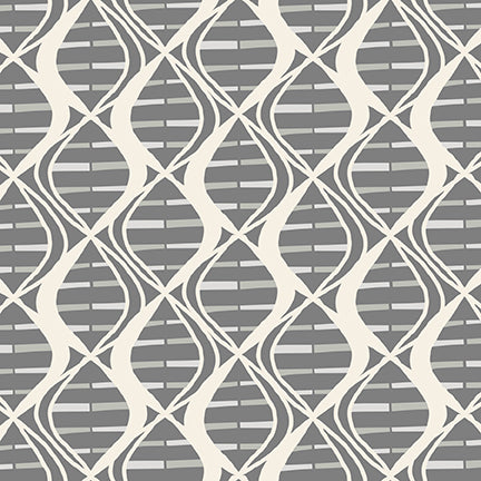 Science Lab Quilt Fabric - Geometric in Dark Gray - 3846-95