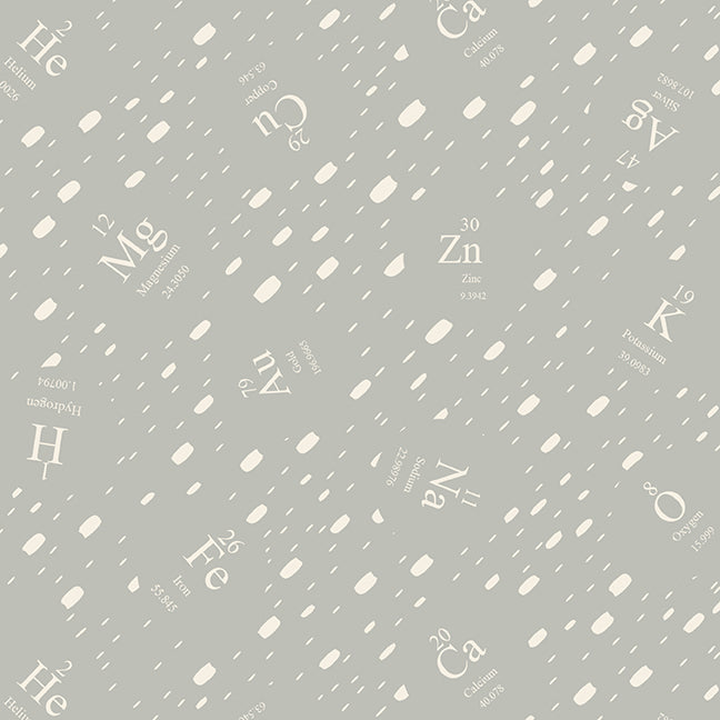 Science Lab Quilt Fabric - Molecular Formulas in Light Gray - 3838-90
