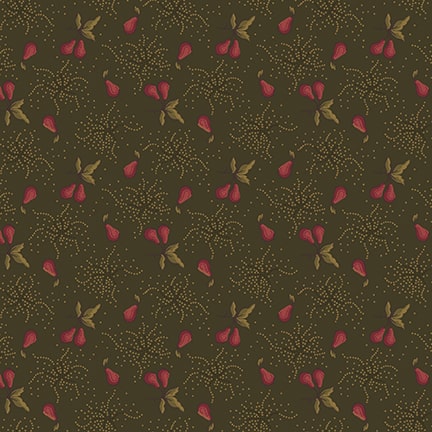 Scrap Basket Favorites Quilt Fabric by Kim Diehl - Burnished Pear Sprigs in Green - 1515-66