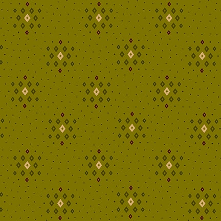 Scrap Basket Favorites Quilt Fabric by Kim Diehl - Geo Clusters in Green - 1514-66