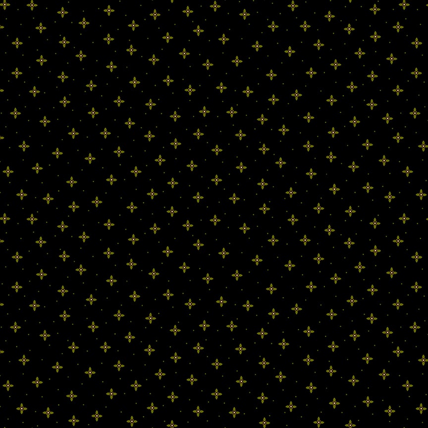 Scrap Basket Favorites Quilt Fabric by Kim Diehl - Twinkle Star in Black - 1504-99