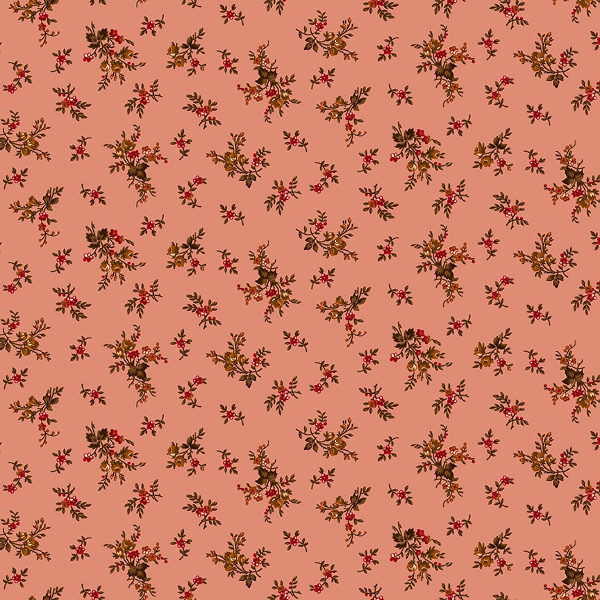 Scrap Basket Favorites Quilt Fabric by Kim Diehl - Vintage Floral in Pink - 1513-22
