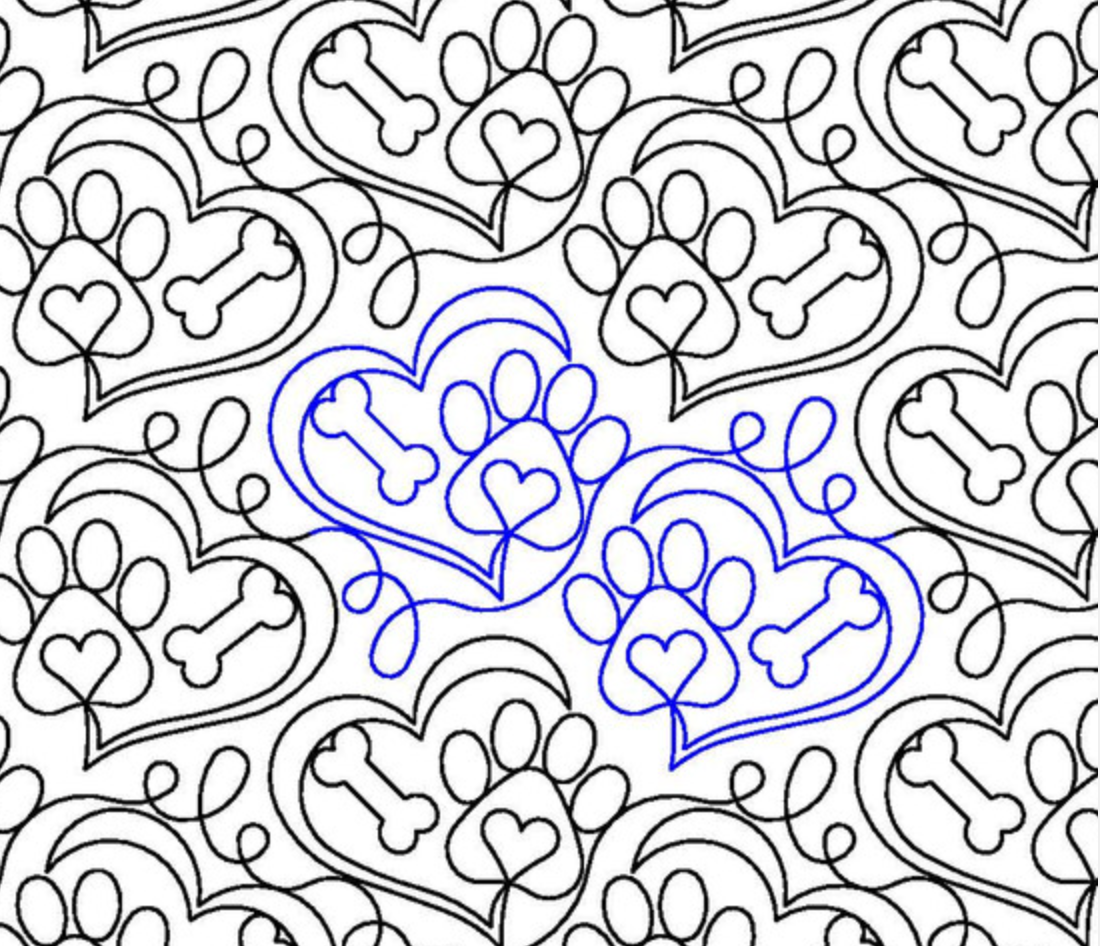 Longarm Pattern (not for sale): Puppy Love E2E
