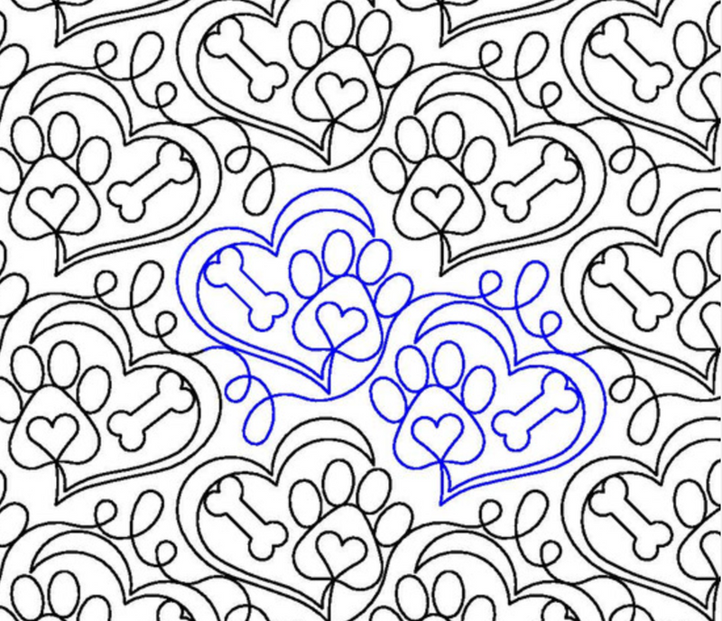 Longarm Pattern (not for sale): Puppy Love E2E