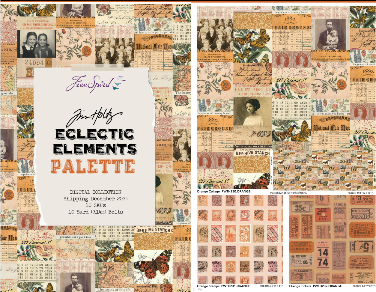 Eclectic Elements Palette, Orange Fat Quarter Bundle